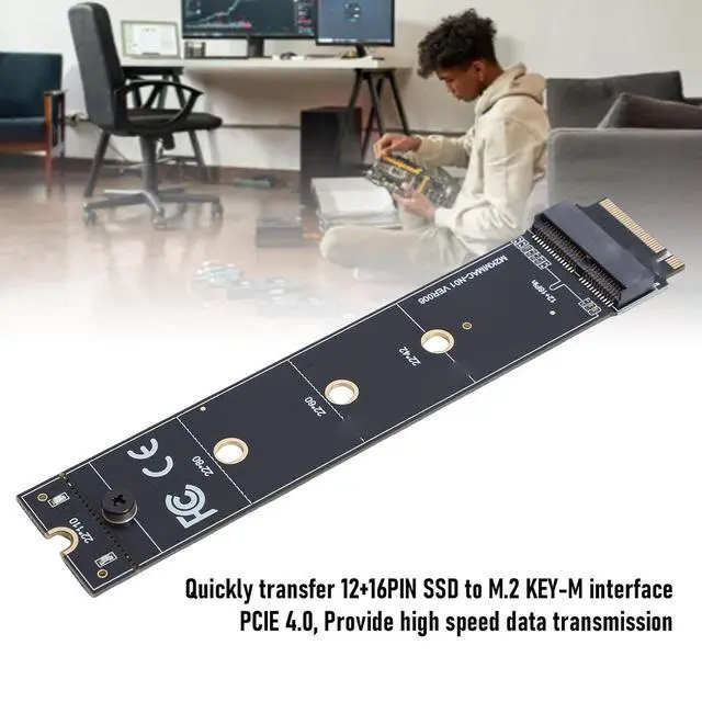 Alt view image 4 of 7 - 12 16 Pin SSD to M.2 Key M Adapter Card, PCIe 4.0 High Speed Transfer with Original Performance, for OS X Laptop 2013 2017 11 Systems