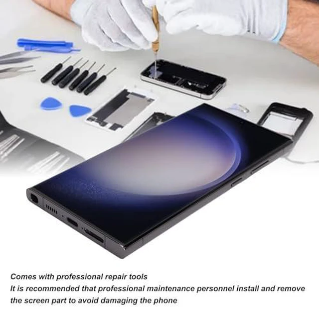 Alt view image 5 of 7 - Screen Replacement for S23 Ultra, OLED LCD Digitizer Display Assembly with Fingerprint Frame and Repair Tool Kits, 6.8 Inch Phone Assembly for S23