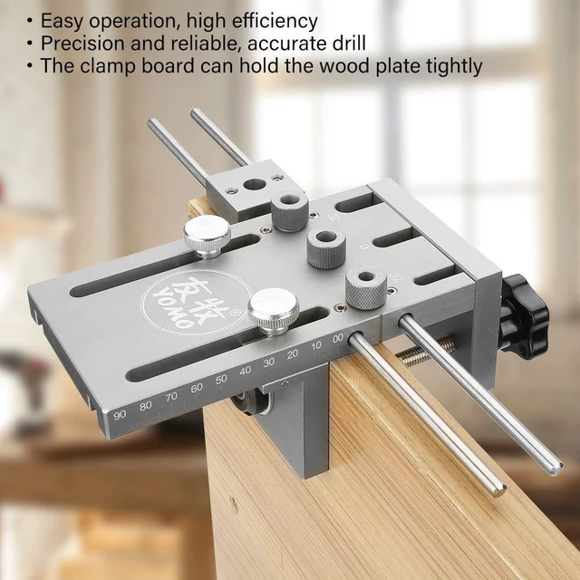 Alt view image 3 of 7 - 3 in 1Dowel Jig Kit, Self Centering Dowel Jig, Drill Tool,Drill Locator Kit,Adjustable Drill with Dedicated Clamp Board,High and Long Service Life