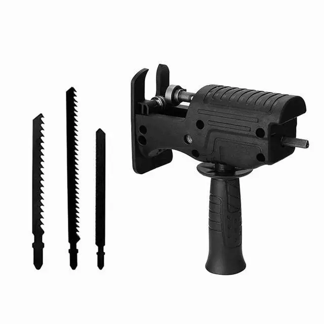 Alt view image 6 of 7 - Electric Drill Saw Adapter, Converts Drill into Reciprocating Saw, File or Jig Saw, Steel Blade, Quick Replacement, Wide Application for Wood, Metal, Plastic Cutting