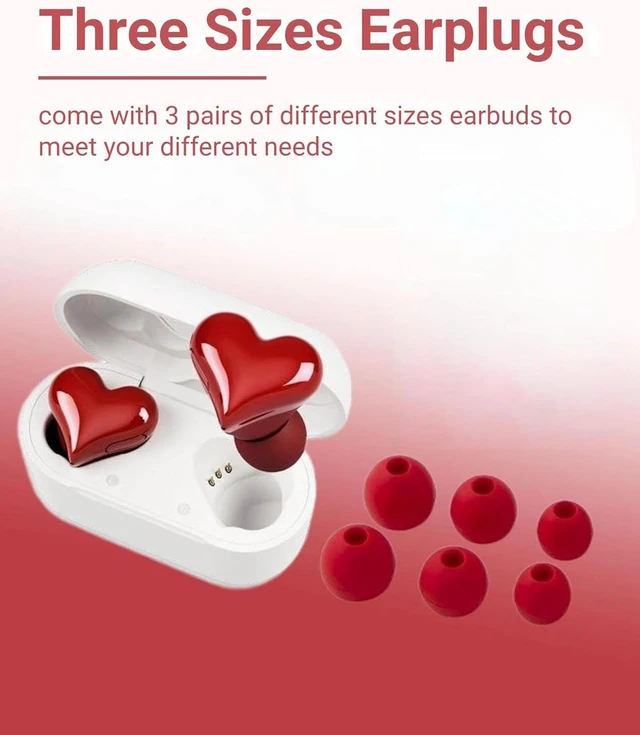 Alt view image 7 of 7 - Earbuds, Heart Shaped Bluetooth Headphones Noise Canceling Stereo in Ear Light Weight Earphones Cordless Earphone for Sports