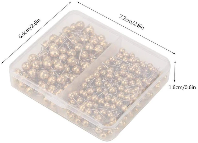 Alt view image 7 of 7 - 300pcs Round Head Pin,Sewing Weddings Corsage Dressmaking Pearl Head Pin, Straight Quilting Ball Pins Fixed Marking Practical Tool(Gold)