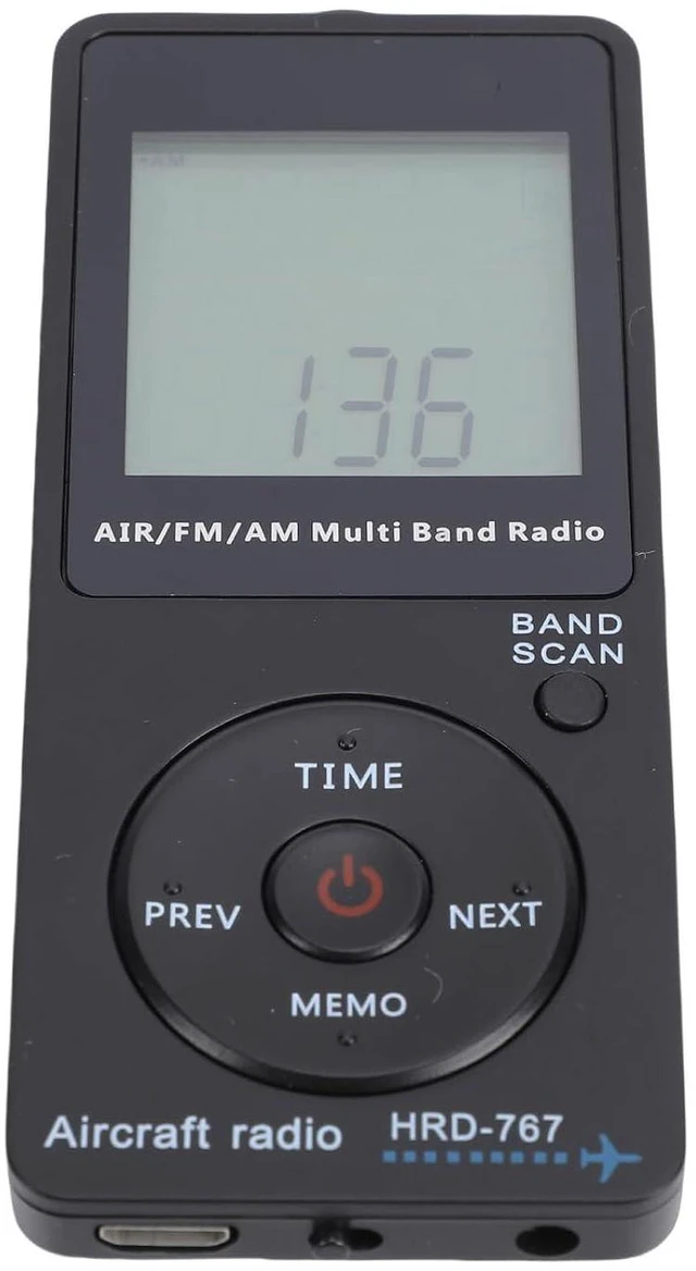 Alt view image 6 of 7 - Aviation Band Radio, AM FM AIR Bands with Orange Backlight LCD Display 400mAh Battery, Auto Manual Station Storage 120 Channels, with Earphone for Travel Camping Hiking