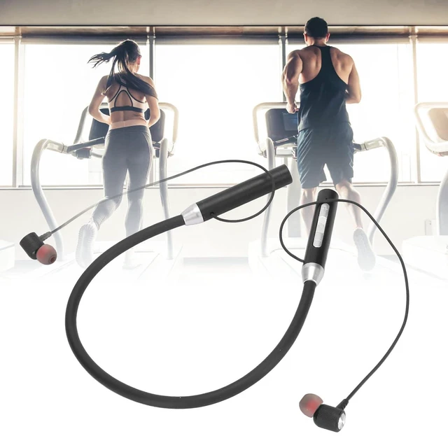 Alt view image 7 of 7 - Neckband Headphones, Neckband Headset with Retractable Earbuds, Workout Neckband Headphones Stereo Earphones (Black)