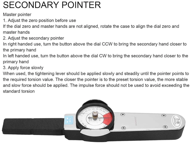 Alt view image 4 of 7 - Dial Wrench, 0.21N.m Dial Torsion Wrench, CW CCW Real Time Display Indicating Meter Professional Measure Tool with Box