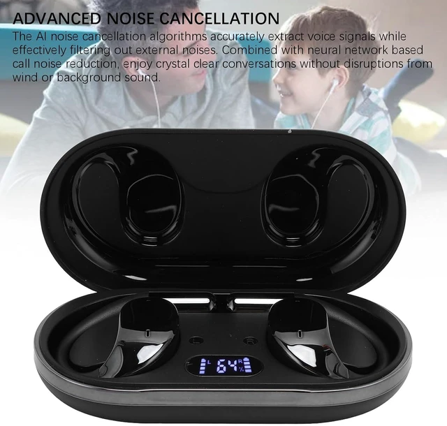 Alt view image 6 of 7 - Open Ear Headphones, Cordless Bluetooth 5.4 Earbuds, Stereo Noise Cancelling Ear Hook Headphone with Charging Case, Wearable Earphones for Running Workouts (Black)
