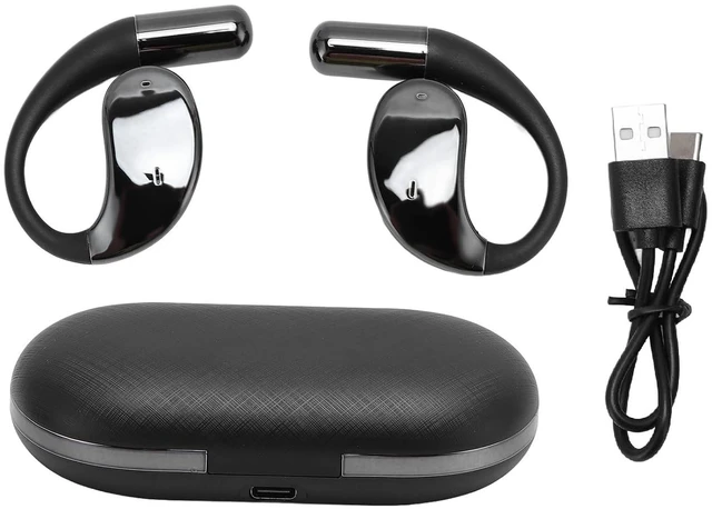 Alt view image 7 of 7 - Open Ear Headphones, Cordless Bluetooth 5.4 Earbuds, Stereo Noise Cancelling Ear Hook Headphone with Charging Case, Wearable Earphones for Running Workouts (Black)