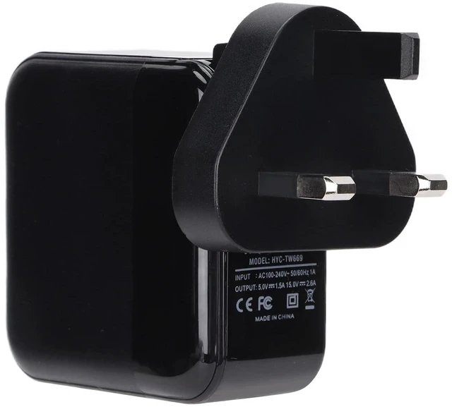 Alt view image 2 of 7 - Charger Adapter for Dock, USB 3.0 and Type C Ports, AC Adapter, Fast Charging, HD Multimedia Interface, 4K Resolution, Portable Design, Foldable Plug (US standard + UK