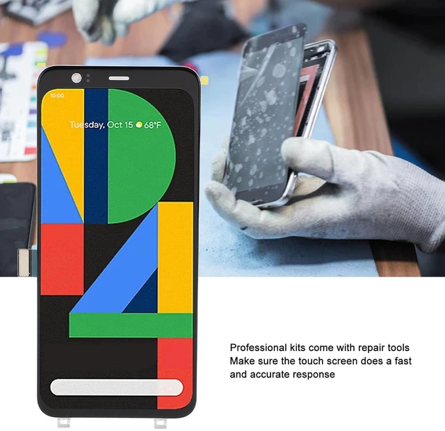 Alt view image 3 of 7 - Phone Screen Replacement for Pixel 4, 5.7in Display 3D Digitizer Assembly with Repair Tool, Phone Screen Assembly Support Fingerprint for Pixel 4 G020I G020N