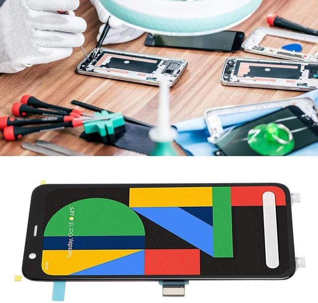 Alt view image 6 of 7 - Phone Screen Replacement for Pixel 4, 5.7in Display 3D Digitizer Assembly with Repair Tool, Phone Screen Assembly Support Fingerprint for Pixel 4 G020I G020N