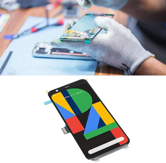 Alt view image 5 of 7 - Phone Screen Replacement for Pixel 4, 5.7in Display 3D Digitizer Assembly with Repair Tool, Phone Screen Assembly Support Fingerprint for Pixel 4 G020I G020N