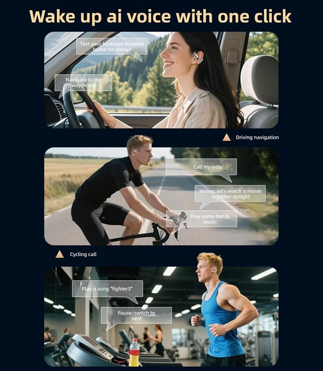 Alt view image 7 of 7 - Ergonomic Design, Lossless Sound, Smart Touch Control Open Wireless Earbuds, Long Lasting Use for Music Calls Outdoor Sports