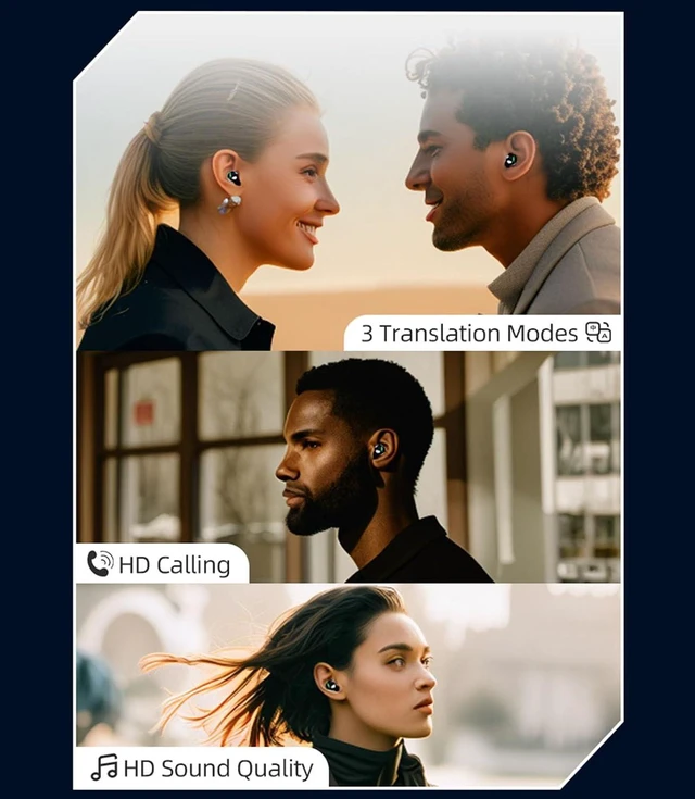 Alt view image 6 of 7 - Language Translator Earbuds, 144 Languages Cordless Bluetooth 5.3 Online Two Way Translation Translator Device with App, 3 Modes TWS Mini Translation Headphones for Android for