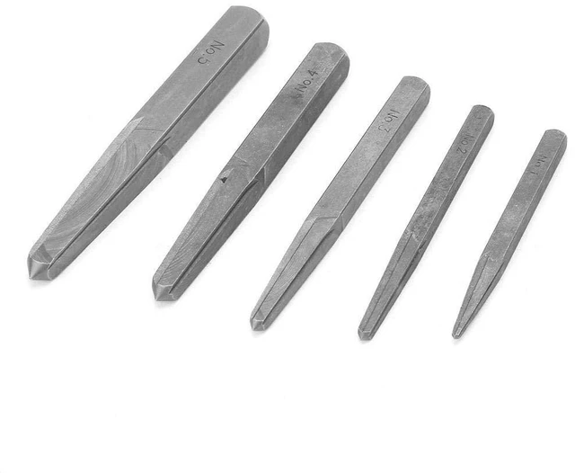 Alt view image 4 of 7 - 5Pcs Screw Extractor, Straight Fluted Screw Extractor Set, Broken Damaged Bolt Easy Out Removal Tool Type