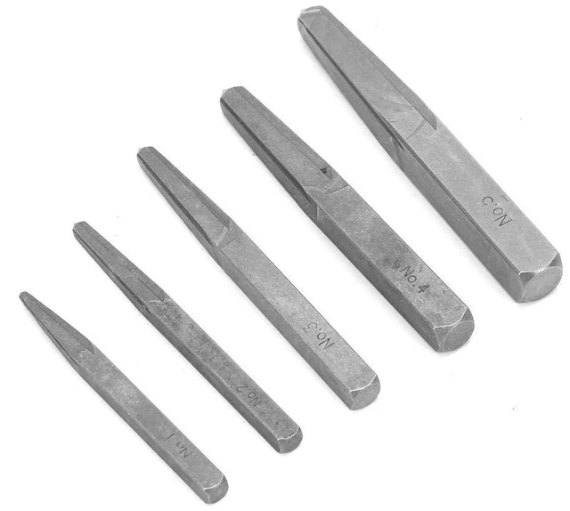 Alt view image 5 of 7 - 5Pcs Screw Extractor, Straight Fluted Screw Extractor Set, Broken Damaged Bolt Easy Out Removal Tool Type