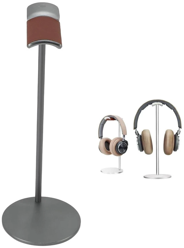 Alt view image 3 of 7 - Headphone Stand, Aluminum Alloy Headset Holder with Soft Top and 10cm Solid Base, for Home Studio Desktop Organization (Gray)