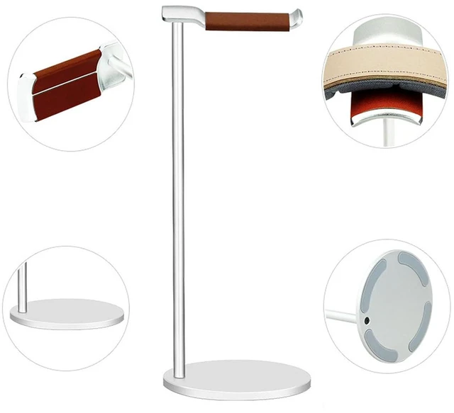 Alt view image 5 of 7 - Headphone Stand, Aluminum Alloy Headset Holder with Soft Top and 10cm Solid Base, for Home Studio Desktop Organization (Silver)