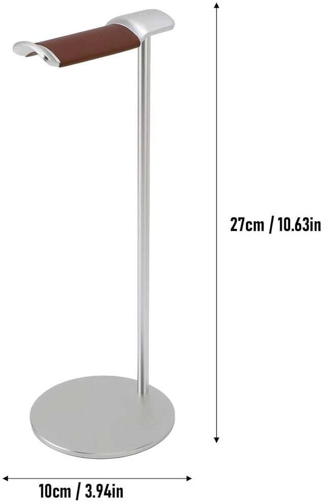 Alt view image 7 of 7 - Headphone Stand, Aluminum Alloy Headset Holder with Soft Top and 10cm Solid Base, for Home Studio Desktop Organization (Silver)