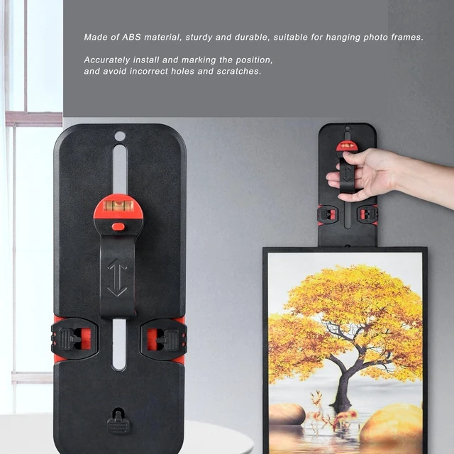 Alt view image 2 of 7 - Picture Hanging Tool with Level, Photo Frame Hanger Tool with Bubble Level, Picture Frame Level Ruler for Hanging Pictures, Mirrors, TVs, and Shelves