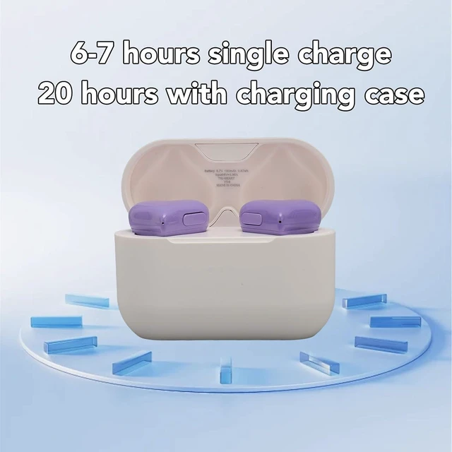 Alt view image 5 of 7 - Heart Shaped Earbuds, BT 5.3 HiFi Stereo Sound Noise Canceling Earphones with Charging Case, Cute in Ear Earbuds for Lover Couples for Valentine Sport Travel (Pu rple)