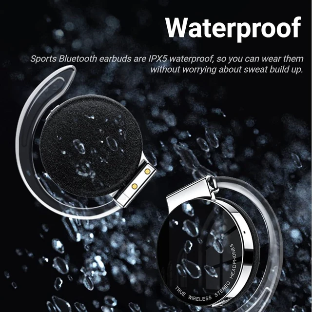 Alt view image 7 of 7 - Clip Headphones, Bluetooth 5.2 In-Ear Earphones with Charging Case, Glowing Mode, Binaural HD Calling, Black