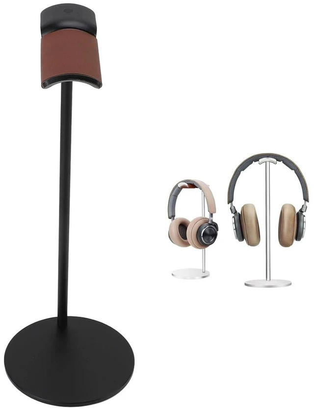 Alt view image 3 of 7 - Headphone Stand, Aluminum Alloy Headset Holder with Soft Top and 10cm Solid Base, for Home Studio Desktop Organization (Black)