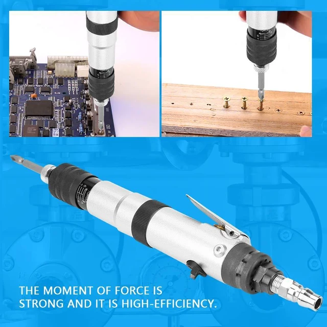 Alt view image 5 of 7 - 1/4" Air Straight Pneumatic Screwdriver,1000RPM Mini Handhold Pneumatic Screwdriver Kit,Industrial Screw Driver Tool