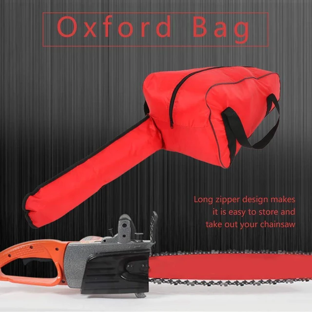 Alt view image 4 of 7 - Chainsaw Bag, Heavy-Duty Oxford Carrying Case, Portable Tool Holder, Chain Saw Carry Bag (20 inch - Red)