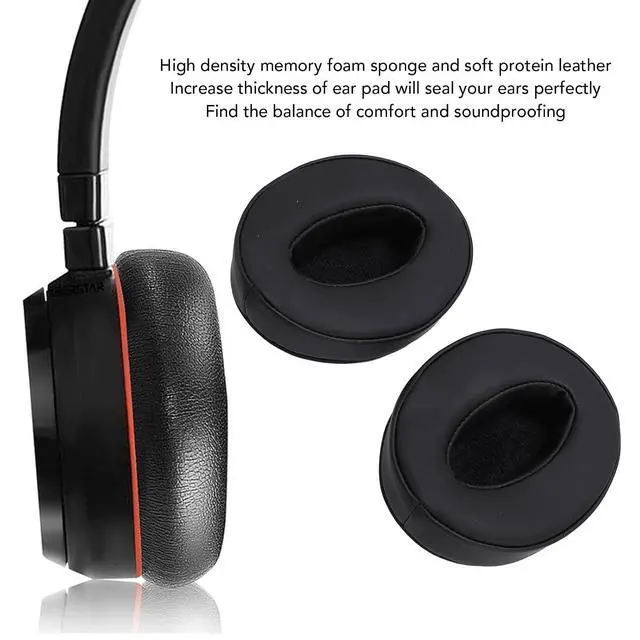 Alt view image 2 of 7 - Replacement Earpads for HD 4.50BT NC, 2 Pack Premium Protein Leather Ear Cushions with Memory Foam, Noise Isolation Replacement Ear Pads for HD 4.40BT / HD 458BT (Black)