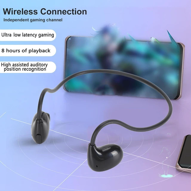 Alt view image 3 of 7 - Open Ear Headphones, Air Conduction Bluetooth 5.3 EDR Wireless Headset, Stereo Sound Sweatproof Sport Headsets for Running Cycling Workout Hiking Driving (Black)