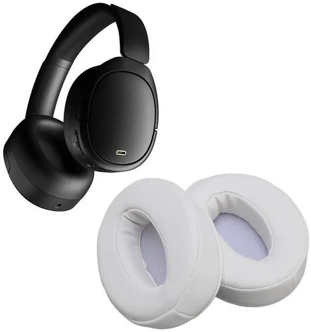 Main image of Replacement Earpads for HD 4.50BT NC, 2 Pack Premium Protein Leather Ear Cushions with Memory Foam, Noise Isolation Replacement Ear Pads for HD 4.40BT / HD 458BT (White)