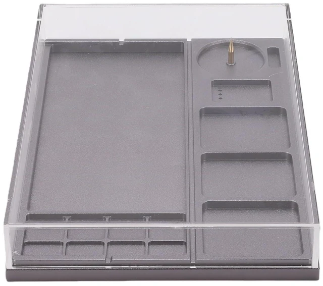 Alt view image 7 of 7 - Watch Parts Organizer Storage Box Tray 8.5 x 6.1in Alloy Steel Acrylic Cover for Watch Repair Crafting Movement Adjustment Parts Protections