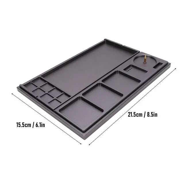 Alt view image 4 of 7 - Watch Parts Organizer, Watch Movement Tray, Watchmaker Tool Organizer Holder with Acrylic Dust Cover Parts Storage Box for Repair Crafting