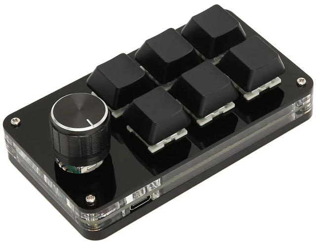 Main image of Macro Mechanical Keyboard, 6 Keys Mini OSU Keyboard with Knob Design, Professional Programmable Macro Keypad for Gaming
