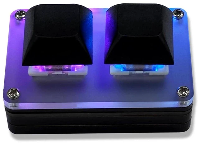 Main image of 2 Key Gaming Keyboard, USB Wired Mini 2 Key Programmable Keyboard, Shortcut Key Copy Paste One Handed Keyboard with RGB Backlit, Mechanical Gaming PC Keyboards