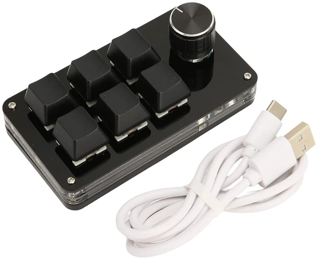 Alt view image 7 of 7 - Macro Mechanical Keyboard, 6 Keys Mini OSU Keyboard with Knob Design, Professional Programmable Macro Keypad for Gaming