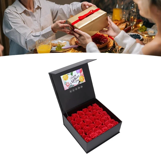 Alt view image 5 of 7 - Jewelry Flower Box, 7 Inch Color Display Video Greeting Card with HD Playback, Integrated Speaker, 1500mAh Battery, Fully Customizable for Wedding, Marketing