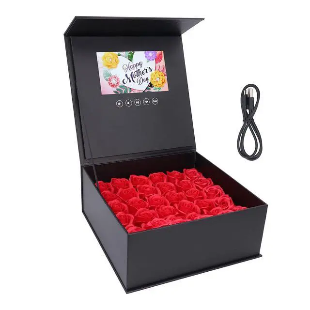 Alt view image 4 of 7 - 7 Inch LCD Jewelry Flower Box - HD Video Greeting Card with Builtin Speaker for Weddings and Marketing, 720P Playback Customizable