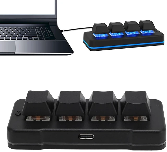 Main image of Mini 4 Key Keypad Mechanical Gaming Keyboard, RGB Backlit Programming Macro Keypad, Wired USB One Handed Keypad for for OS X, for Android, Plug and Play