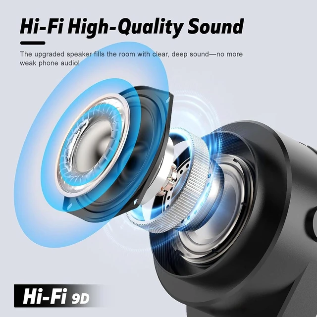 Alt view image 5 of 7 - Wireless Induction Speaker, 5.3 Speaker with Phone Stand 300 Degree Rotation RGB Lights, for iOS Phones Tablets (Black)