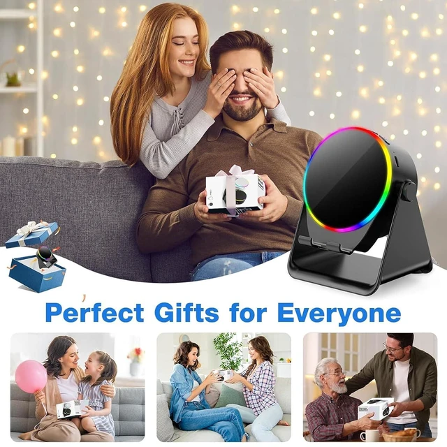 Alt view image 6 of 7 - Wireless Induction Speaker, 5.3 Speaker with Phone Stand 300 Degree Rotation RGB Lights, for iOS Phones Tablets (Black)