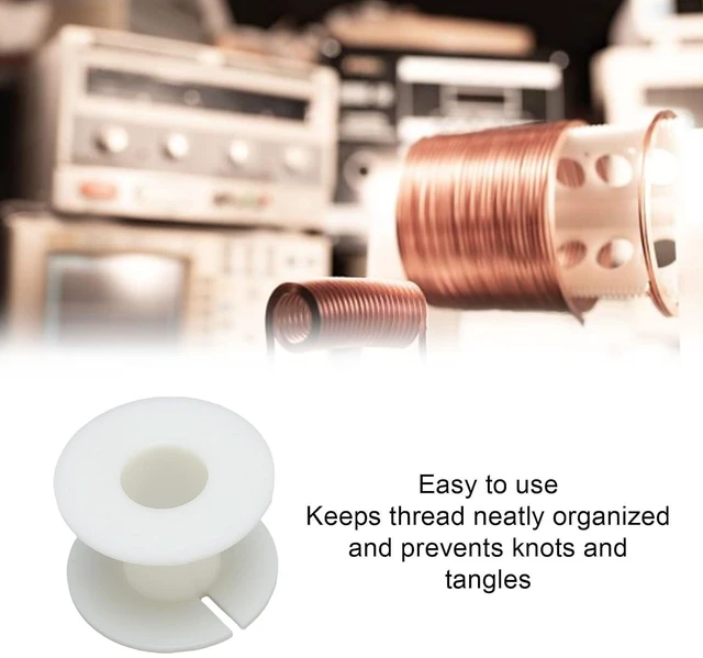 Alt view image 2 of 7 - 20pcs 39mm Empty Spools, Plastic Wire Bobbin for Chain, Crochet Threads Wires Cords Organizer, Speaker Coil Spools for Speaker Frequency Divider Wire Inductor Coil