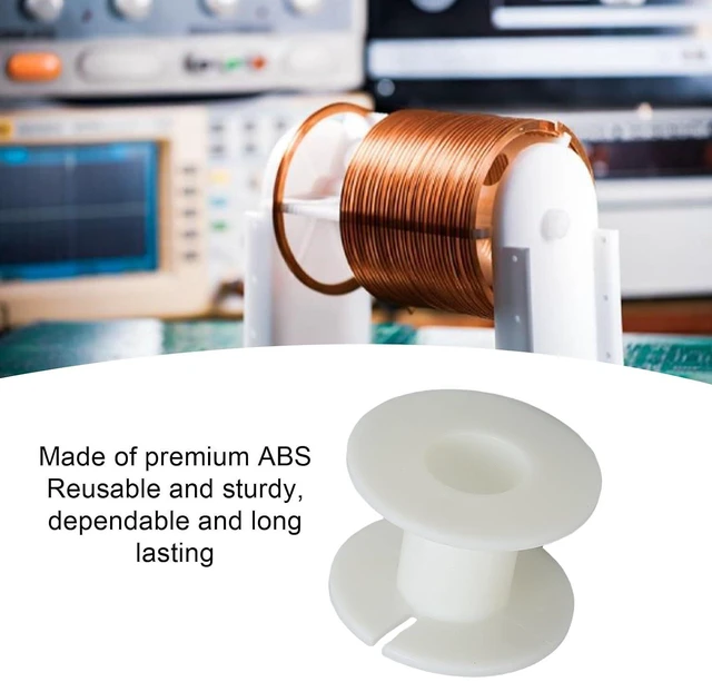 Alt view image 3 of 7 - 20pcs 39mm Empty Spools, Plastic Wire Bobbin for Chain, Crochet Threads Wires Cords Organizer, Speaker Coil Spools for Speaker Frequency Divider Wire Inductor Coil