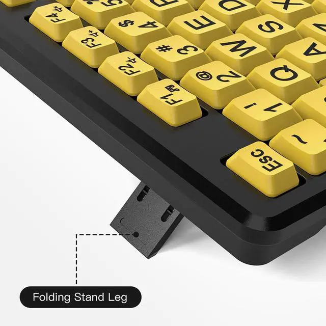 Alt view image 6 of 7 - Large Print Computer Keyboard, 104 Keys Wired USB Oversized Big Letters Keyboard, Easy to See and Type, Quiet Keyboard for Visually Impaired Low Vision Individuals, Seniors