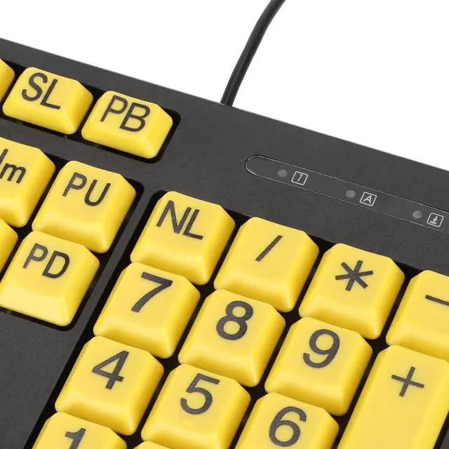 Alt view image 7 of 7 - Large Print Computer Keyboard, 104 Keys Wired USB Oversized Big Letters Keyboard, Easy to See and Type, Quiet Keyboard for Visually Impaired Low Vision Individuals, Seniors