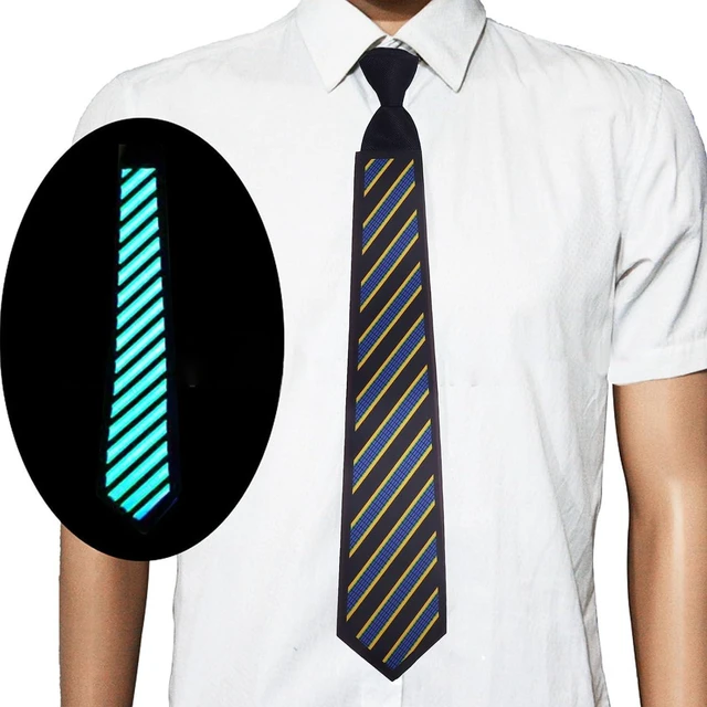 Alt view image 7 of 7 - Light Up Neckties, Sound Control Light Up Tie with 5 Lighting Modes, Soft Comfortable Ties Novelty Neck Ties Voice Control LED Tie for Wedding Party Holiday Special Events