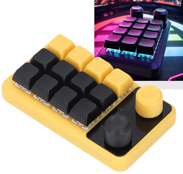 Alt view image 6 of 7 - One Handed Programmable Mechanical Keyboard, 12 Keys Knob Red Switch RGB Programmable Keypad, 12 Keys Mechanical Gaming Keypad