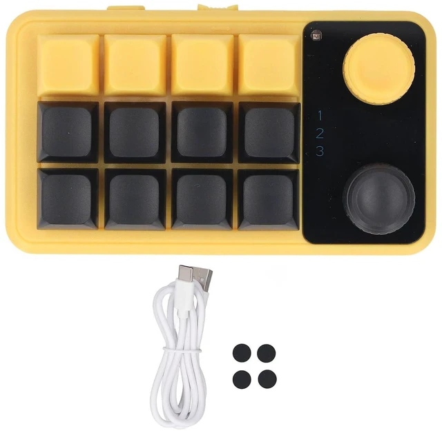 Alt view image 7 of 7 - One Handed Programmable Mechanical Keyboard, 12 Keys Knob Red Switch RGB Programmable Keypad, 12 Keys Mechanical Gaming Keypad