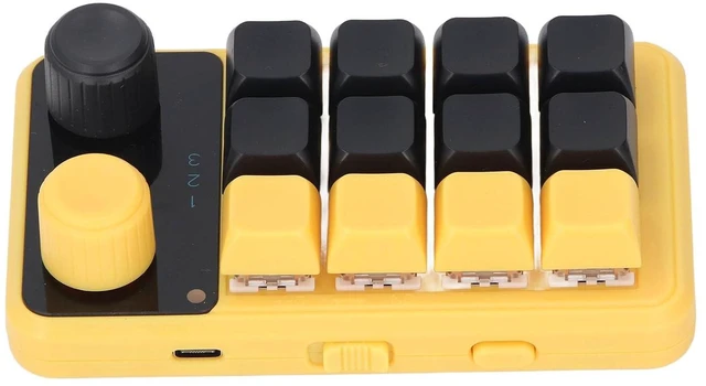 Main image of One Handed Programmable Mechanical Keyboard, 12 Keys Knob Red Switch RGB Programmable Keypad, 12 Keys Mechanical Gaming Keypad
