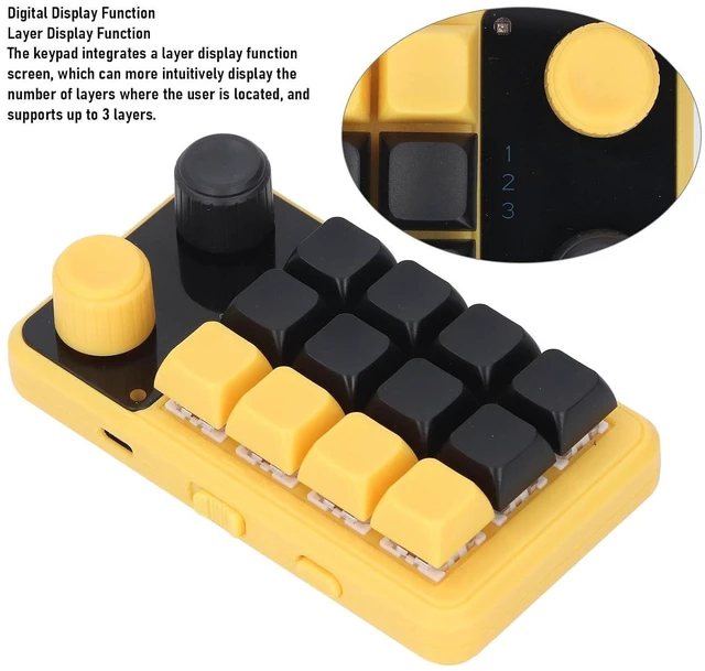 Alt view image 3 of 7 - One Handed Programmable Mechanical Keyboard, 12 Keys Knob Red Switch RGB Programmable Keypad, 12 Keys Mechanical Gaming Keypad